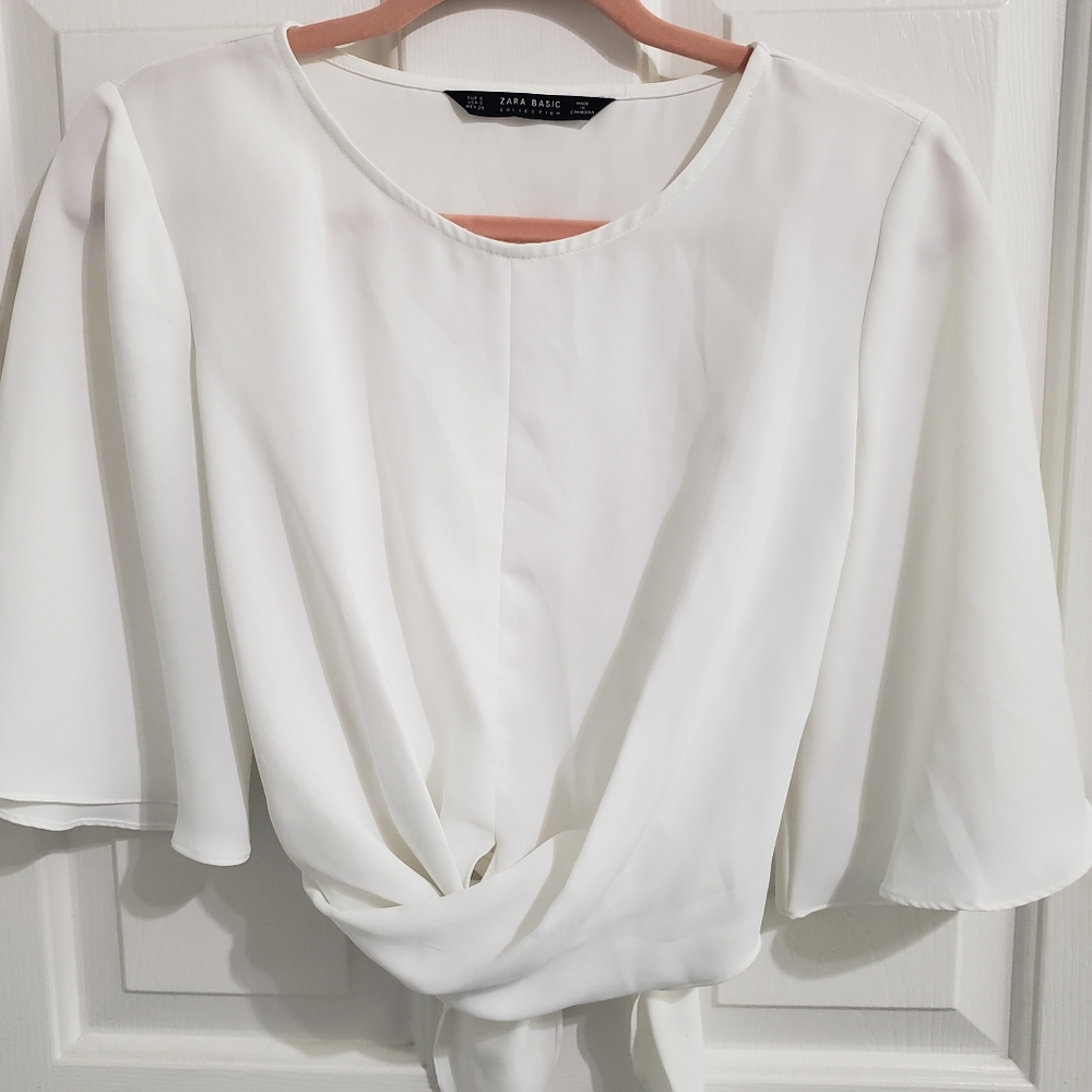 Zara blouse with flutter sleeves